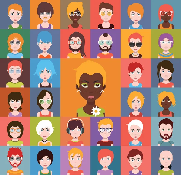 Ensemble d'avatars divers — Image vectorielle