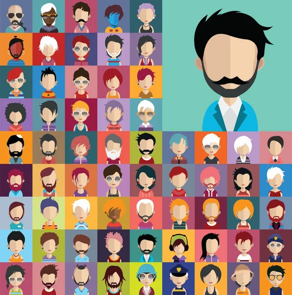 Set of diverse avatars — Stock Vector