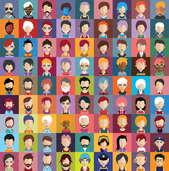 Aantal uiteenlopende avatars — Stockvector