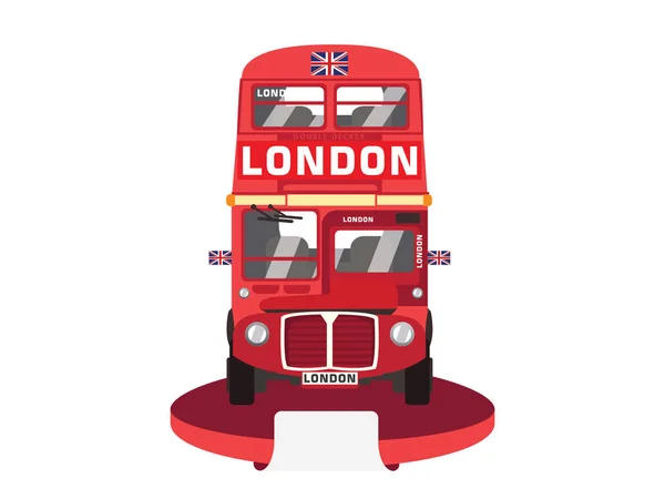 Röda Double Decker Buss Vektorillustration — Stock vektor