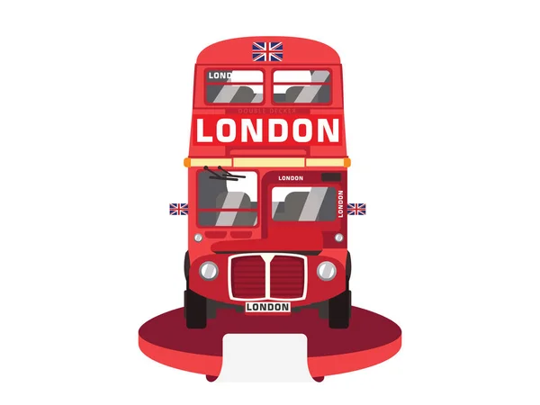 Bus Rojo Dos Pisos Ilustración Vectorial — Vector de stock