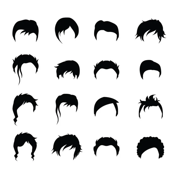 Ícones Cabelo Fundo Branco Ilustração Vetorial — Vetor de Stock