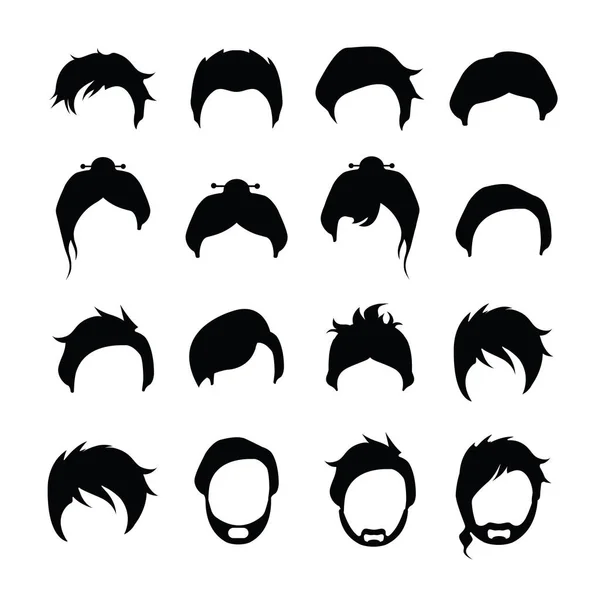 Icônes Cheveux Sur Fond Blanc Illustration Vectorielle — Image vectorielle
