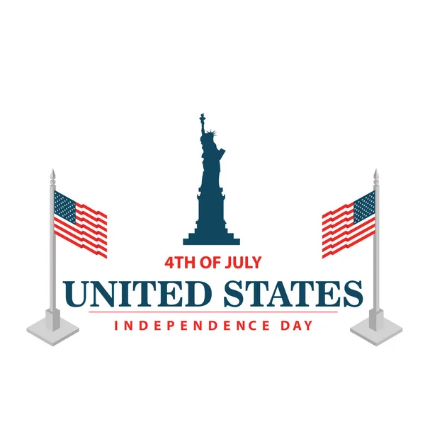 Luglio Usa Independence Day Design Illustrazione Vettoriale — Vettoriale Stock