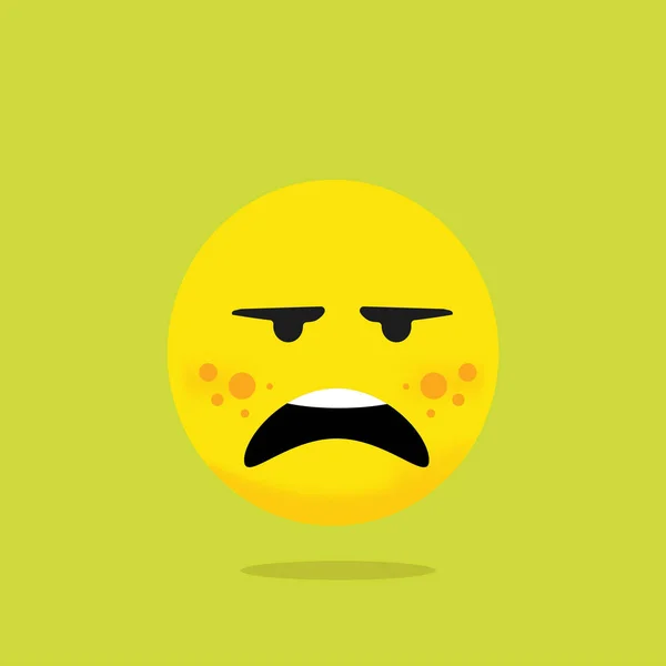 Triste Visage Jaune Emoji Smiley Illustration Vectorielle — Image vectorielle