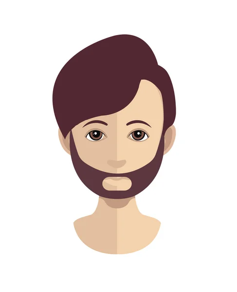 Male Avatar Hairstyle Beard Vector Illustration — Stock Vector