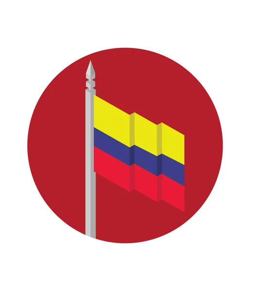 Bandera Ondeante Colombia Vector Ilustración — Archivo Imágenes Vectoriales