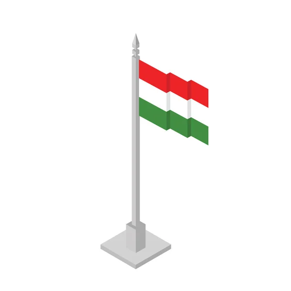 Hungarian Flag Isolated White Vector Illustration — Stock Vector
