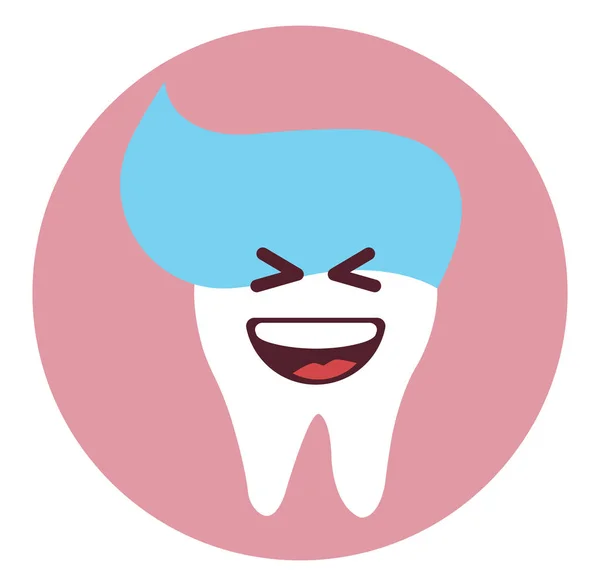Cute Tooth Emoji Emoticon Vector Illustration — Stock Vector