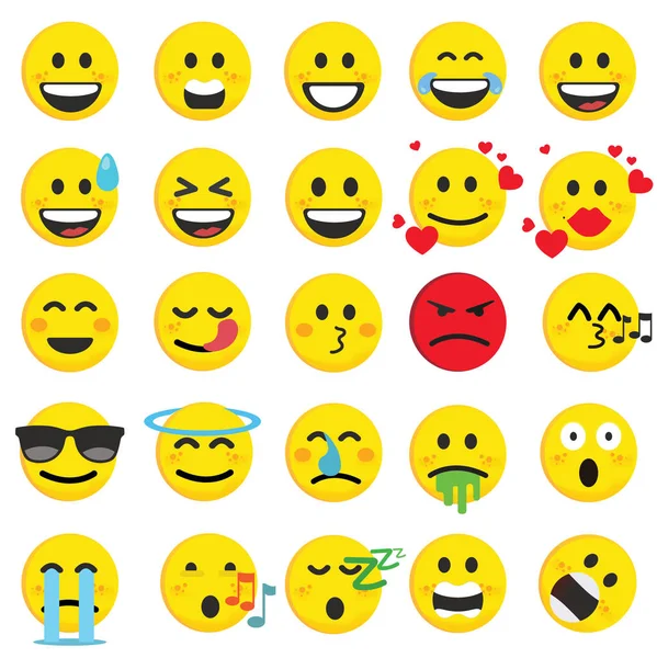 Set Emoticons Smile Icons Vector Illustration — Stock Vector