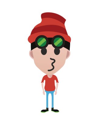 Beyaz arka plan üzerinde vektör illüstrasyon izole erkek avatar