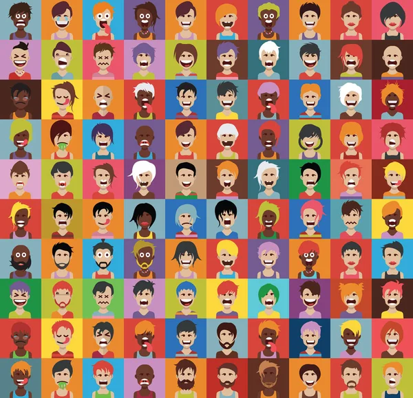 Zbiór różnorodnych avatary — Wektor stockowy