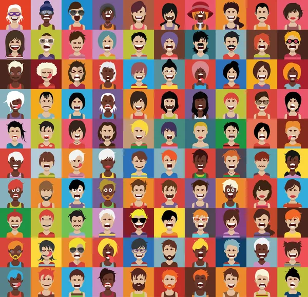 Set of diverse avatars — Stock Vector