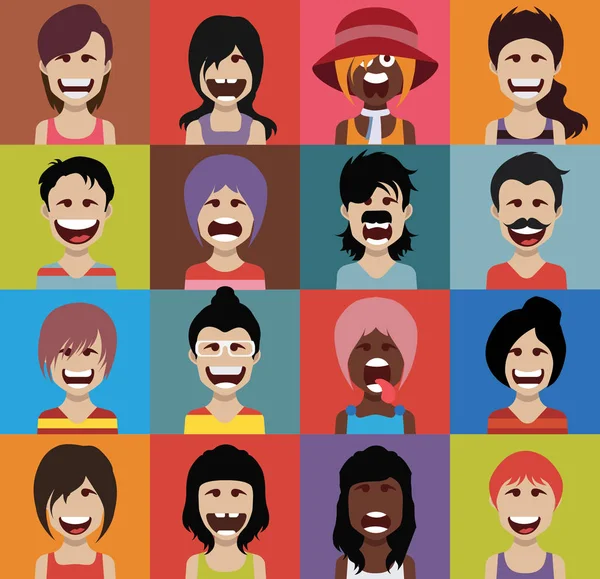 Set of diverse avatars — Stock Vector