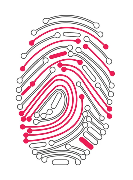 Colorful Vector Illustration Fingerprint Icon — Stock Vector