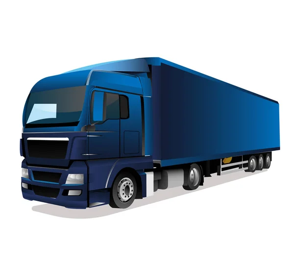 Transport Tir Ciężarówka Białym Tle Wektor Ilustracji — Wektor stockowy