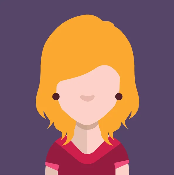 Colorido Vector Ilustración Mujer Avatar Plantilla — Vector de stock