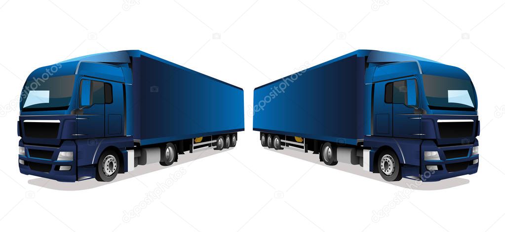Transport tir trucks on white background , vector illustration