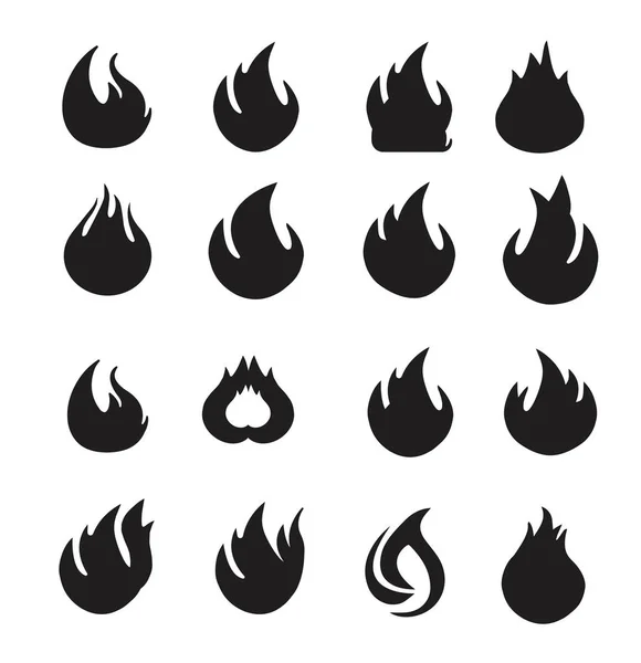 Vector Illustration Flame Icons Set — Stock Vector