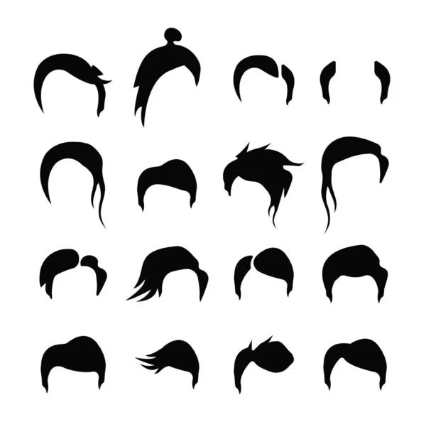 女性と男性のためのヘアスタイリングアイコンのコレクション ベクトルイラスト — ストックベクタ