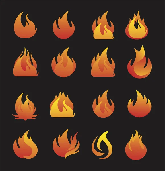 Ilustracja Wektorowa Ikon Płomienia — Wektor stockowy