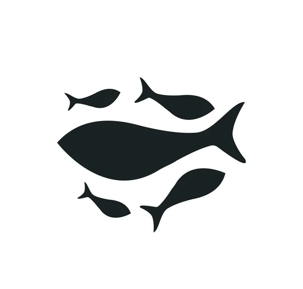 Icono Vector Pescado Aislado Sobre Fondo Blanco — Vector de stock