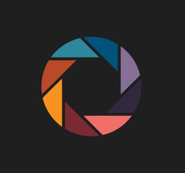 kamera lensi simgesi, vektör illüstrasyonu 