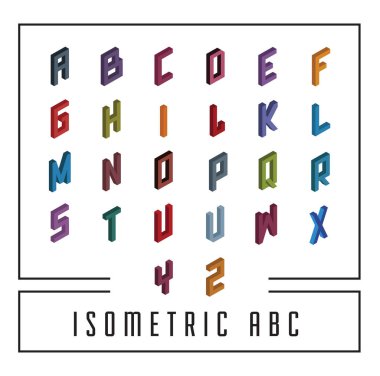 Biyometrik yazı tipinin renkli vektör çizimi 