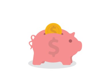 Kumbara renkli vektör illüstrasyon, para tasarrufu kavramı 