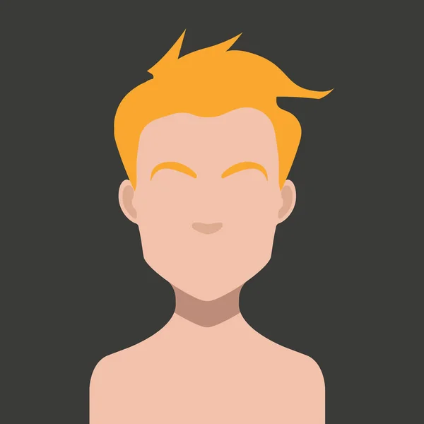 Visage Masculin Avec Cheveux Sourcils Illustration Vectorielle Colorée — Image vectorielle