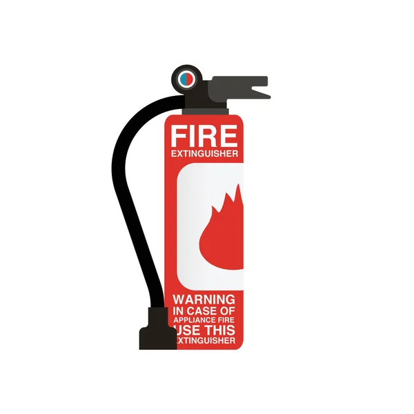 Extintor Seguridad Contra Incendios Con Texto Advertencia Ilustración Vectorial Colorido — Vector de stock