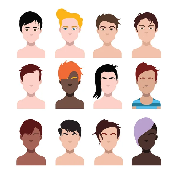 Large Set Black Hair Styling Icons Women Men Vector Illustration — Stock Vector