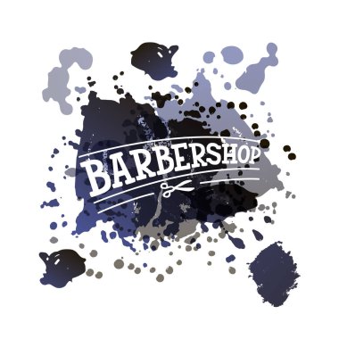 Pankart, broşür, poster, giysi, logo ve reklam tasarımı için berber dükkanındaki harflerin vektör çizimi. Şablon, tabela, ilan tahtası, yazdırma, berberlerin fiyat listesi için el yazısı metin