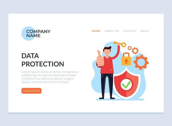 网络安全数据保护的概念 向量图设计网页装载页横幅页例证 — 图库矢量图片