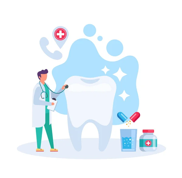 치아검사 Somatology 사무실 그래픽 디자인 일러스트레이션 — 스톡 벡터