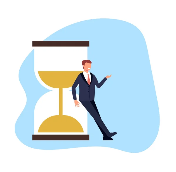 Time Management Banner Concept Vector Flat Cartoon Graphic Design Illustration — Stock Vector