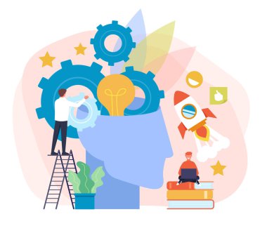 İş geliştirme eğitim kavramı. Vektör düz karikatür grafik tasarım illüstrasyon