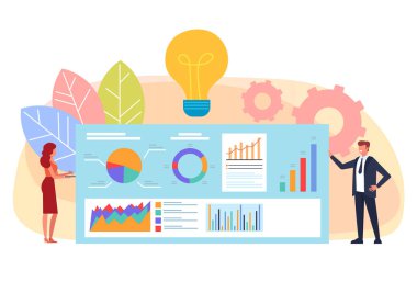 Online iş stratejisi kavramı. Vektör düz grafik tasarım karikatür illüstrasyon