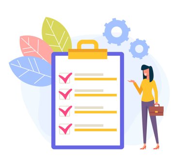 Bitmiş liste kavramı yapmak için bitti. Vektör düz karikatür grafik tasarım izole illüstrasyon