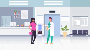 Doktor ofis konsepti. Vektör düz karikatür grafik tasarım izole illüstrasyon