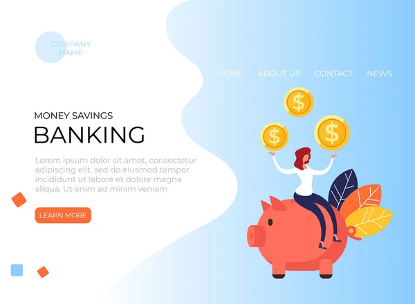 Bankieren Financiële Webpagina Banner Poster Vector Grafisch Ontwerp Illustratie — Stockvector