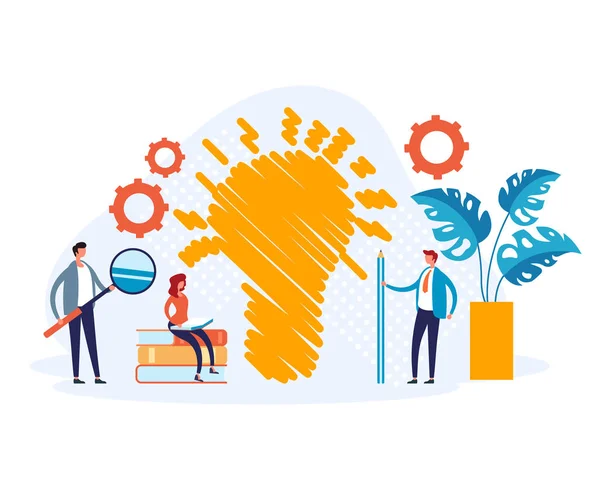 Generation idea successful business teamwork concept. Vector flat graphic design illustration