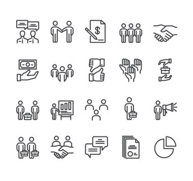 İş birliği çizgisi simgesi izole edildi. Vektör düz grafik tasarımı