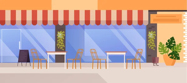 Street Cafe Concetto Interno Illustrazione Grafica Piatta Vettoriale — Vettoriale Stock