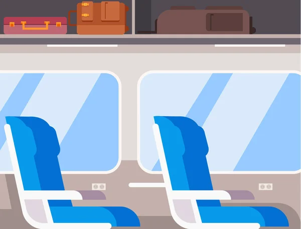 Tren Dentro Del Concepto Interior Vector Plano Dibujo Animado Diseño — Vector de stock