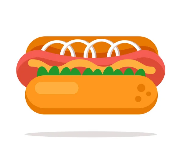 Hot Dog Isolé Sur Fond Blanc Illustration Graphique Vectorielle Plate — Image vectorielle