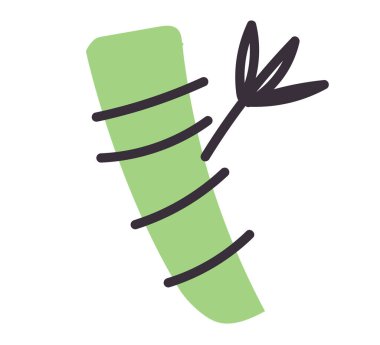 Bambu çubuğu bitkisi dalı. Vektör düz grafik tasarım elemanı gösterimi