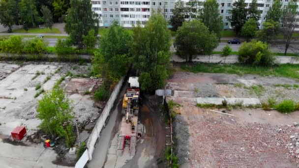 Εναέρια Θέα Της Έκτασης Του Κτιρίου Αστικό Περιβάλλον Αγία Πετρούπολη — Αρχείο Βίντεο