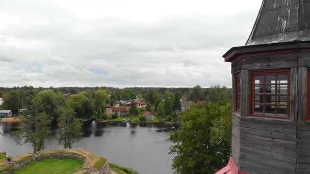 Повітряне відео фортеці в сільській місцевості — стокове відео