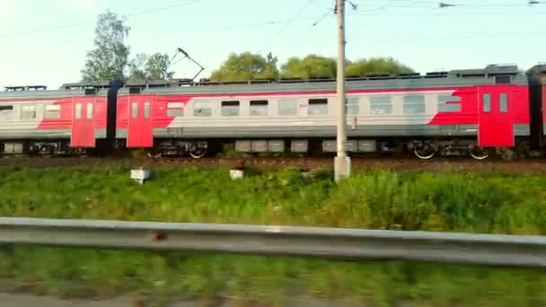 Videografia della ferrovia e dei treni in movimento — Video Stock